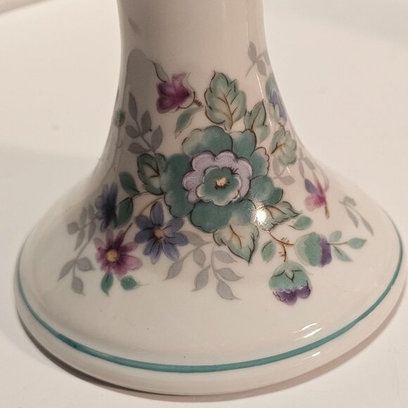 Porcelain Floral Candlestick Holders Made in Japan for Elizabeth Arden 3 1/4 inc - Picture 8 of 12